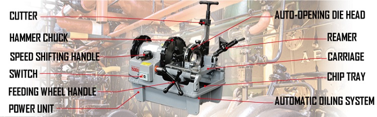 1500w Induction motor pipe threading machine